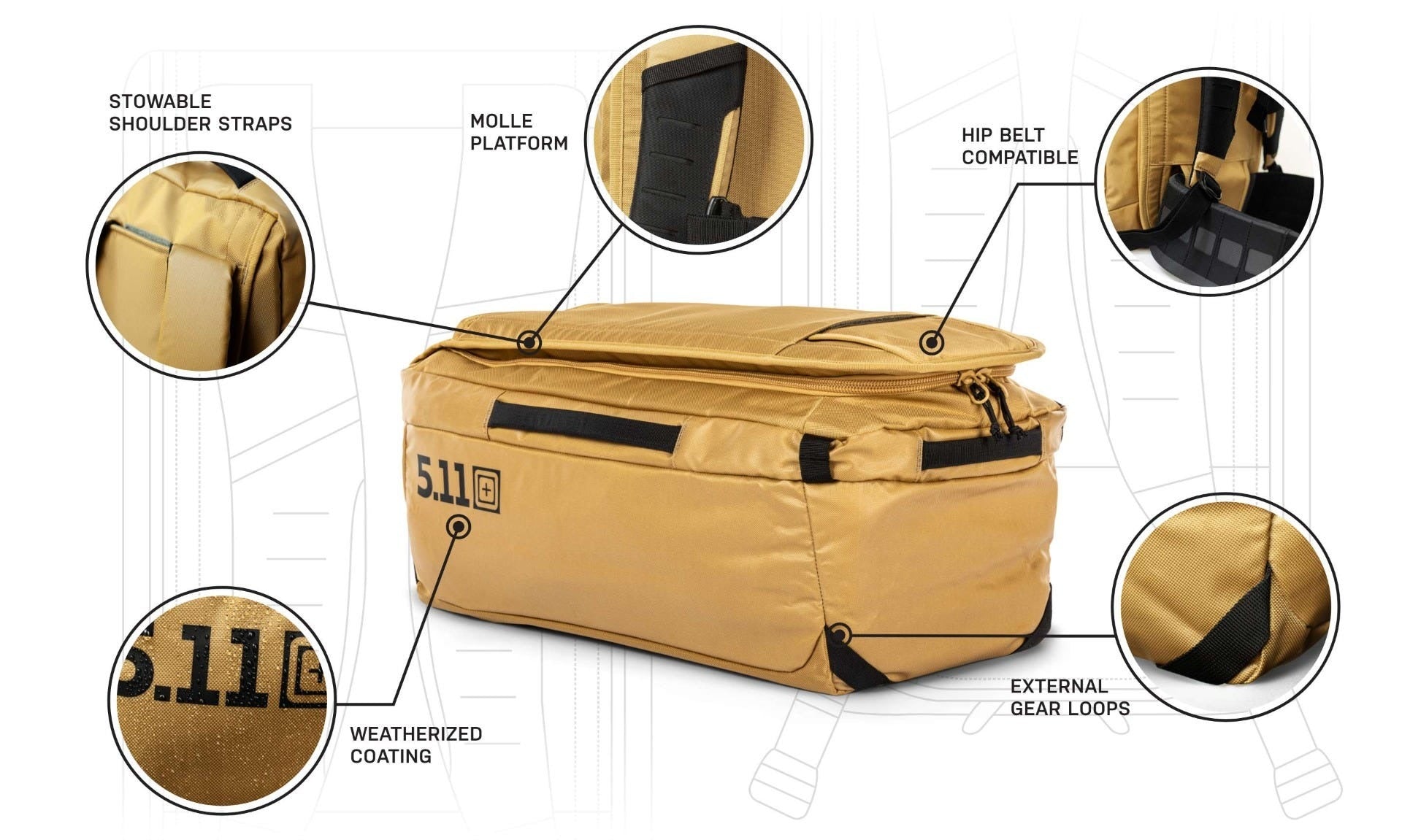 56815 5.11 Allhaula Duffel 45L 1 SZ