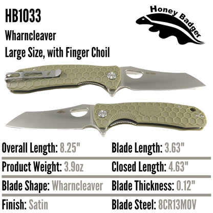 HB1033 - HONEY BADGER WHARNCLEAVER LARGE GREEN L/R