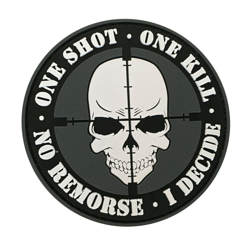One Shot,One Kill.No Response,I decide PVC Patch Bla