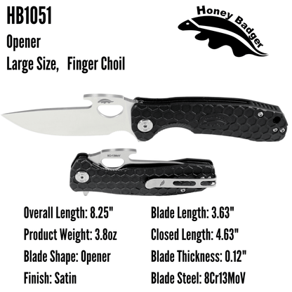 HB1051 - HONEY BADGER OPENER LARGE BLACK