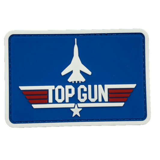 TP-CFX-NVWH - TOP GUN WITH FIGHTER PVC Patch Blue and White