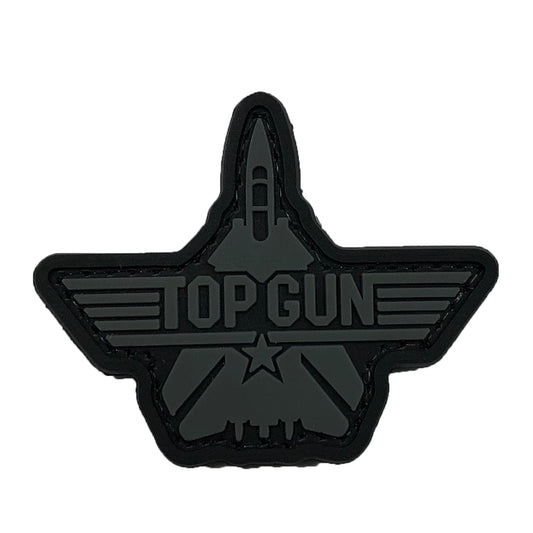 TP-ZDJ-GR - TOP GUN FIGHTER SHAPE PVC Patch Black and Gray